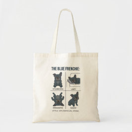 Bolsa Tote Personalidade do Frenchie Azul Cachorro Bulldog Fr