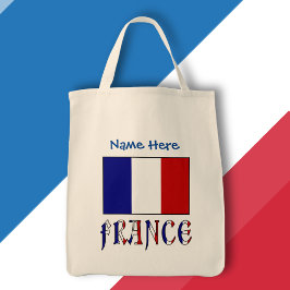Bolsa Tote Personalização Azul Bandeira Francesa França
