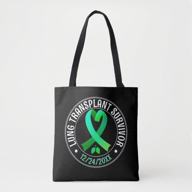 Bolsa Tote Personalização da Faixa Verde de Sobrevivência do  (Frente)