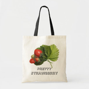 Bolsa Tote Personalização da Ilustração Bonito de Morango Vin