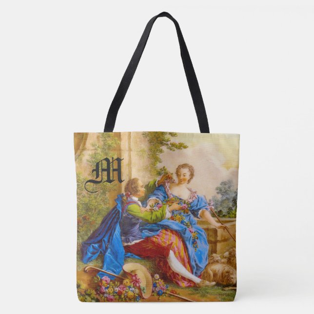 Bolsa Tote Personalização da Secreta Romance Girly Monographi (Frente)