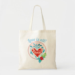 Bolsa Tote Personalização de Coração de Aquarela