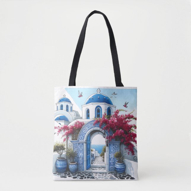 Bolsa Tote Personalização do Aniversário de Casamento Azul da (Frente)