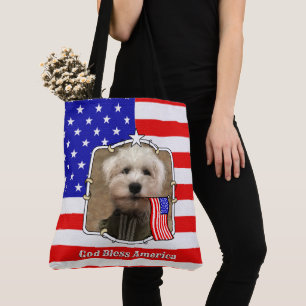Bolsa Tote Personalizada 2 Foto EUA Bandeira Americana Cute P