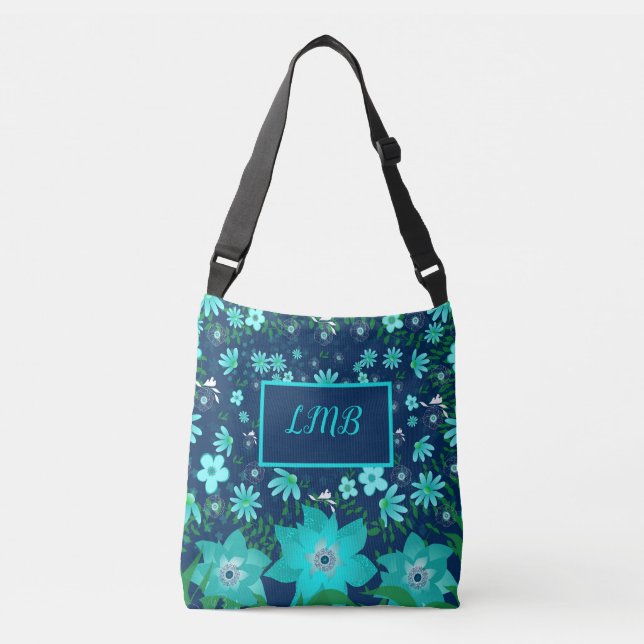 Bolsa Tote Personalizada Azul Marinho Turquesa Tro (Frente)