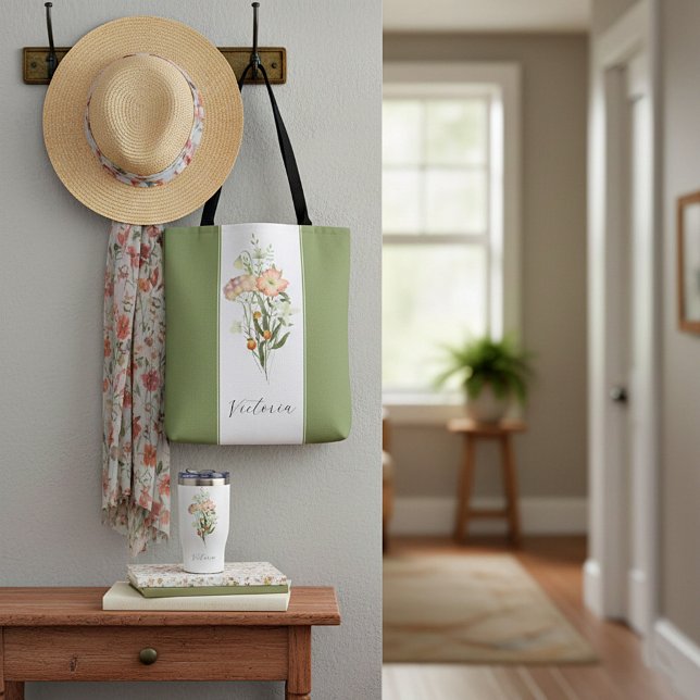 Bolsa Tote personalizada com Flores Silvestres (Criador carregado)