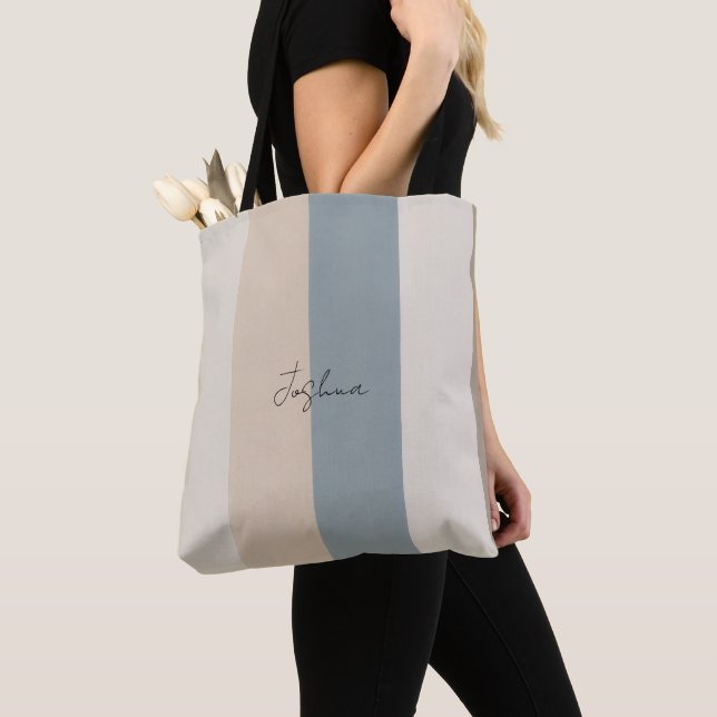 bolsa tote personalizada com listras decentes (Close Up)