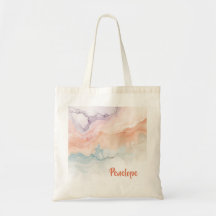 Bolsa Tote Personalizada com Nome e Mármore Bege