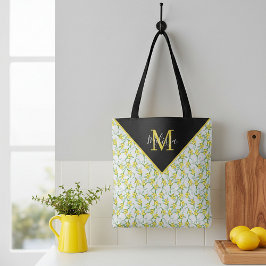 Bolsa tote personalizada com padrão de limões