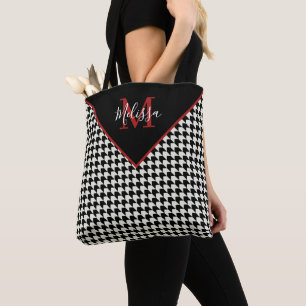 Bolsa tote personalizada com xadrez de cão