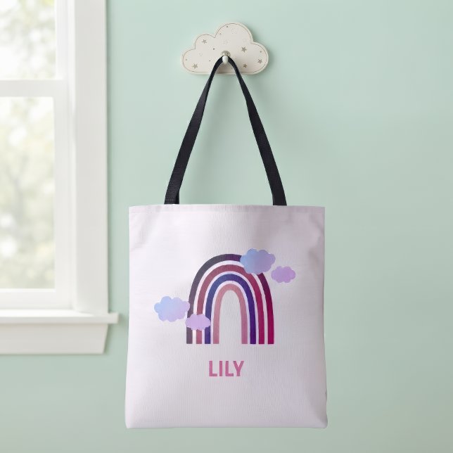 Bolsa Tote Personalizada de Arco-íris e Nuvens par (Criador carregado)