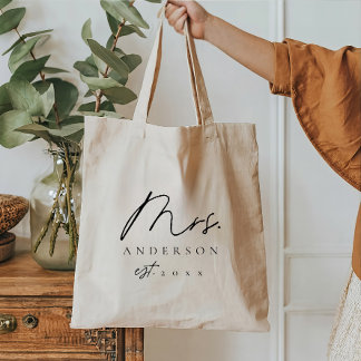 Bolsa Tote Personalizada de fonte preta elegante Sra. Tote Ba