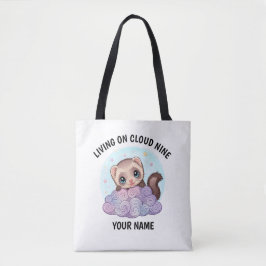 Bolsa Tote Personalizada de Furão Fofa com Texto P