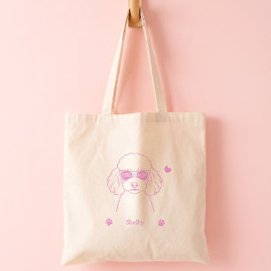 Bolsa Tote Personalizada de Poodle Pastel para Mãe