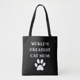 Bolsa Tote Personalizada Melhor Mãe de Gato do Mundo Texto Pe