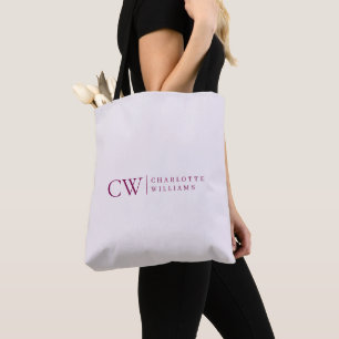 Bolsa Tote Personalizada Monograma Rosa com Inicia