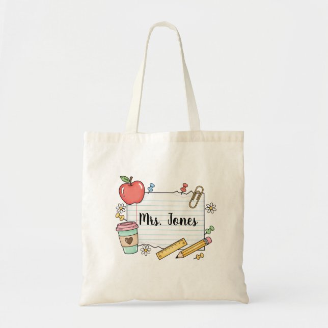 Bolsa tote personalizada para professor, Bolsa per (Frente)