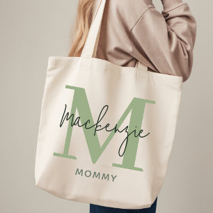 Bolsa Tote Personalizada Verde Salvia Presente par