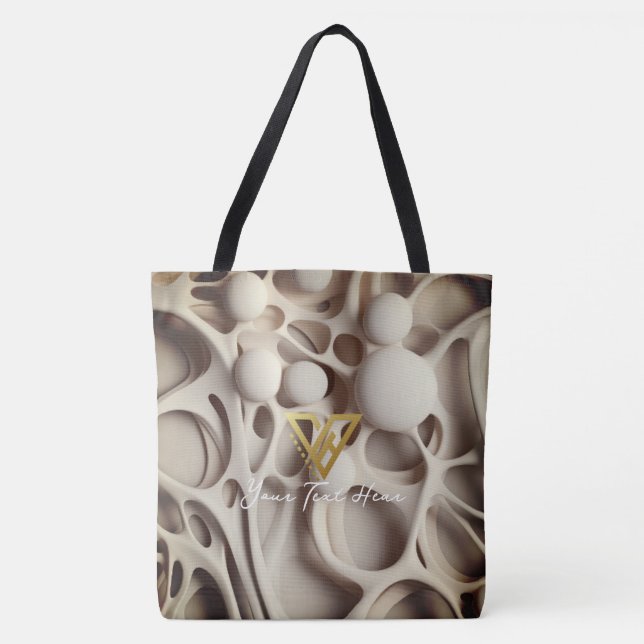 Bolsa Tote Personalizado: Abstrato Latte Art Personalizado Bo (Frente)
