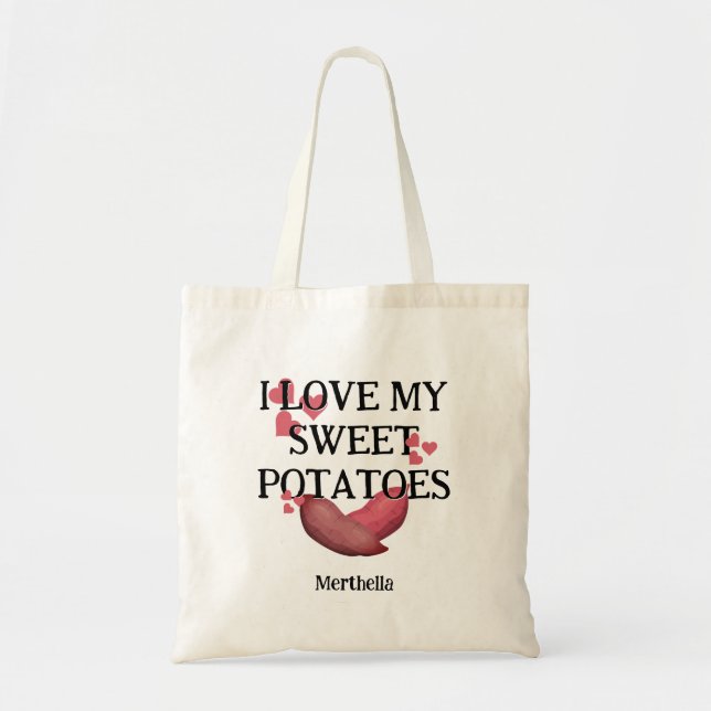 Bolsa Tote Personalizado, adoro as minhas batatas fritas. (Frente)