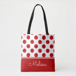 Bolsa Tote Personalizado| Bolinhas vermelhas