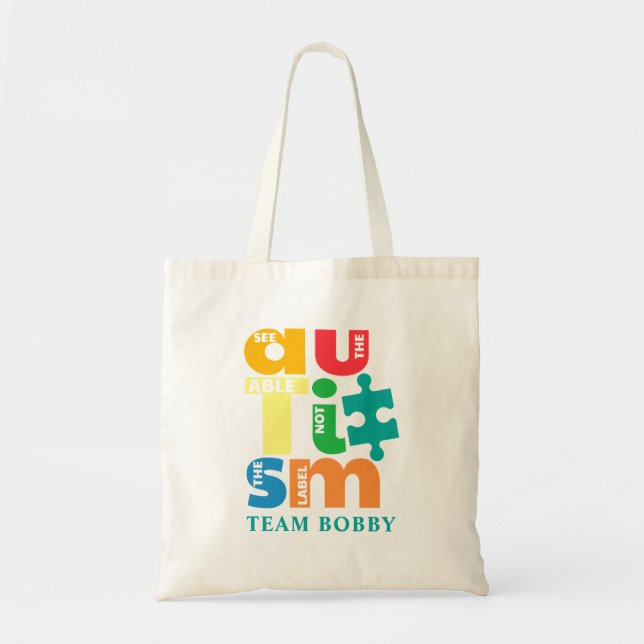 Bolsa Tote Personalizado da Equipe de Famílias de Consciencia (Frente)