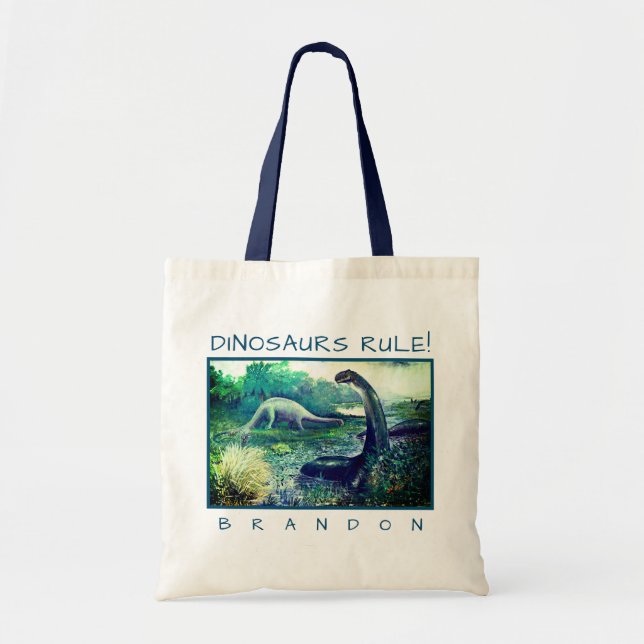 Bolsa Tote Personalizado do Futuro Paleontólogo Brontossaurus (Frente)