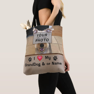 Bolsa Tote Personalizado e FOTO Eu Amo Meu Grand Dog Bag