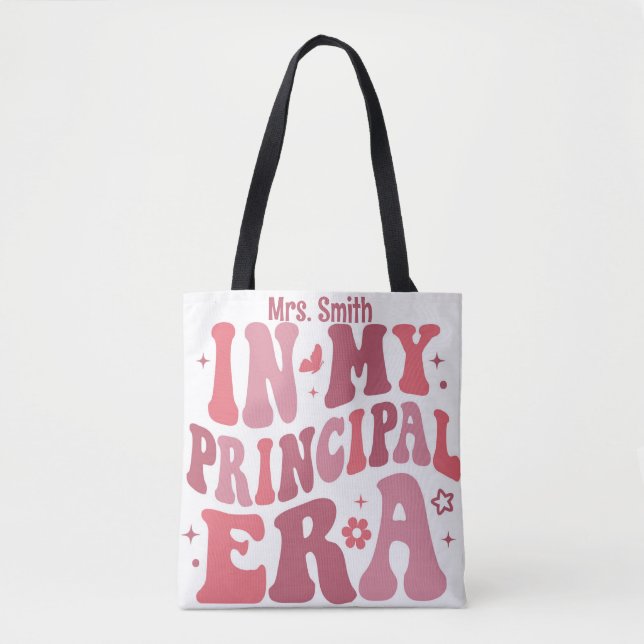 Bolsa Tote Personalizado Em Meu Retrô Rosa Da Era Principal (Frente)