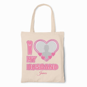 Bolsa Tote Personalizado Eu Amo Meu Marido - Adicionar Fotogr