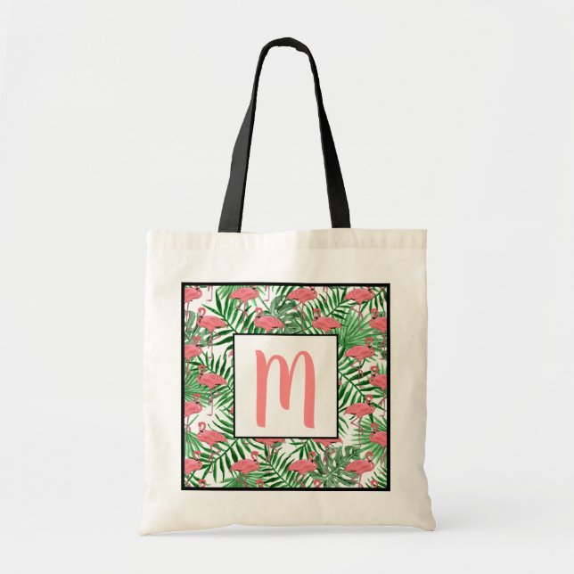 Bolsa Tote Personalizado Fofa Tropical Rosa Flamingo Customiz (Frente)