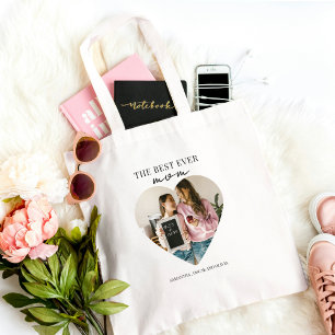 Bolsa Tote Personalizado Melhor Mãe do Mundo Coração Foto 