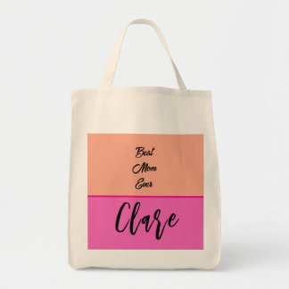 Bolsa Tote Personalizado o seu nome de Mamãe e PINK
