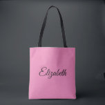 Bolsa Tote Personalizado Personalizado Seu Próprio Nome, Rosa<br><div class="desc">Substitua O Texto Do Nome Do Seu Script Aqui, Um Elegante Modelo a Rosa Mínimo Design, Moderno, Comprando A Sacola De Tota Do Ombro.</div>
