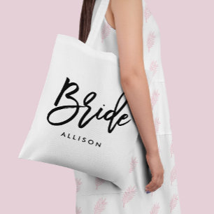 Bolsa Tote Personalizado por "Bride" de script de Na moda