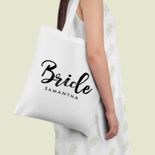 Bolsa Tote Personalizado por "Bride" de script de Na moda