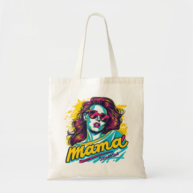 Bolsa Tote Personalizado Retro Mama Pop Art (12) (Frente)