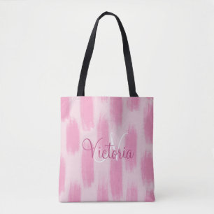 Bolsa Tote Personalizado Rosa Aquarela Abstrato Moderno Tendê