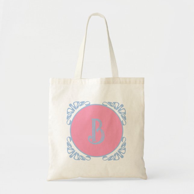 Bolsa Tote Personalizado rosa e azul  (Frente)
