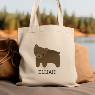 Bolsa Tote Personalizados Adoráveis Garotos De Urso Marrom
