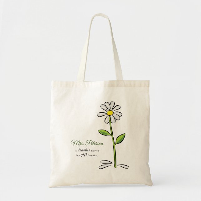 Bolsa Tote Personalizar, Agradecimento ao Professor, Flor Rel (Frente)