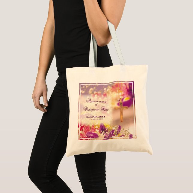 Bolsa Tote Personalizar, Aniversário da Vida Religiosa, freir (Frente (produto))