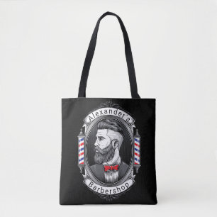 Bolsa Tote Personalizar Barbearia de Homem-Arbordado Elegante