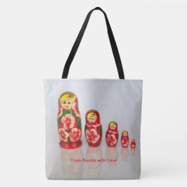 Bolsa Tote Personalizar bonecos de empilhamento da Matryoshka