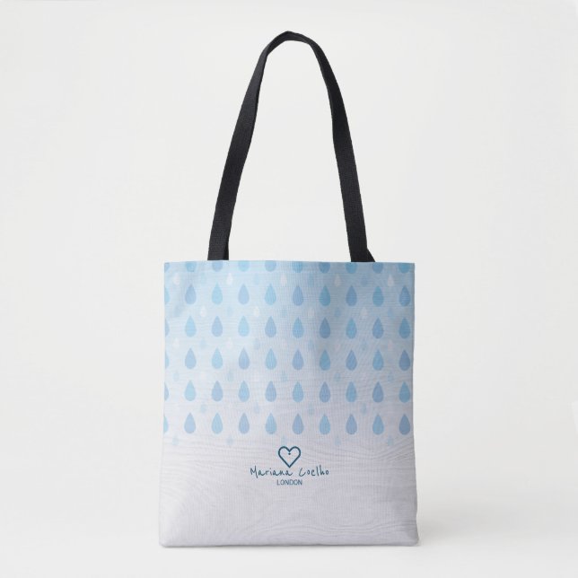 Bolsa Tote Personalizar com seu Nome e Cidade ♥ Love Drops ♥ (Frente)