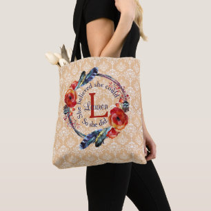 Bolsa Tote Personalizar Ela Acreditava Que Podia Monograma Fl