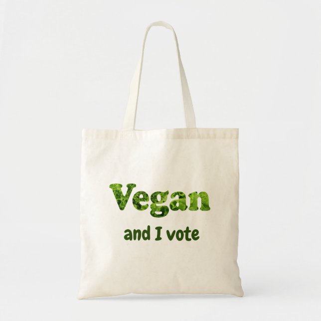 Bolsa Tote Personalizar eleitor ativista do Vegan (Frente)