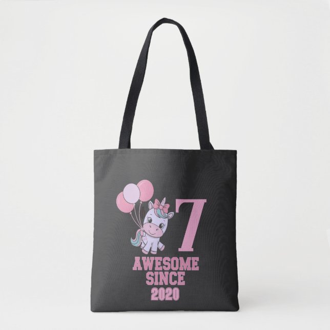 Bolsa Tote Personalizar Garota de Aniversário do Unicórn Anti (Frente)