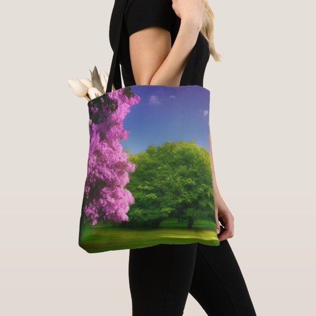 Bolsa Tote Personalizar imagem Colorida Nature Watercolor Tob (Close Up)