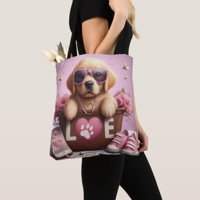 Bolsa Tote Personalizar LOVE Pw Imprimir Cachorro Pet Pet Fot (Close Up)